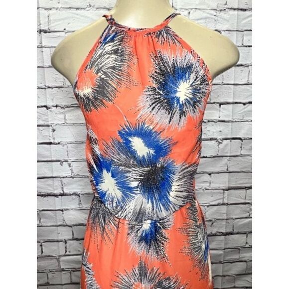 Anthropologie Womens Orange Keyhole Neckline Sleeveless Halter Dress Size Small - Picture 6 of 8